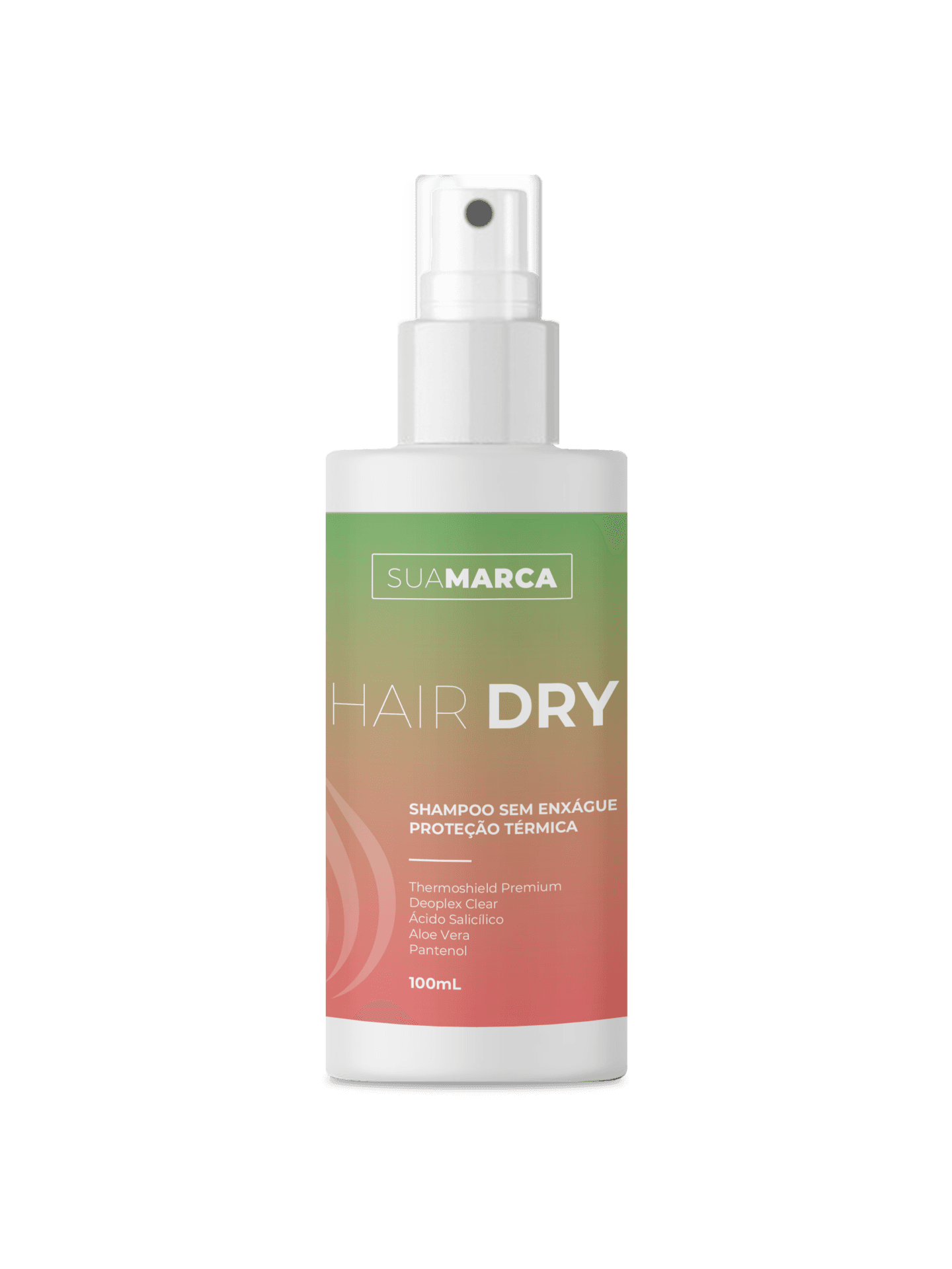 50100 – HAIR DRY – SHAMPOO SEM ENXÁGUE PROTEÇÃO TÉRMICA 100ml – SUA MARCA